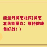 能量丹灵芝北芪(灵芝北芪能量丸：维持健康备好战！)