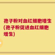 孢子粉对血红细胞增生(孢子粉促进血红细胞增生)