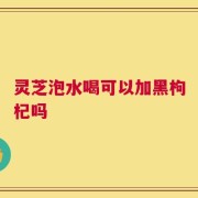 灵芝泡水喝可以加黑枸杞吗