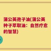 蒲公英孢子油(蒲公英种子萃取油：自然疗愈的智慧)
