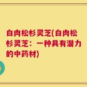 白肉松杉灵芝(白肉松杉灵芝：一种具有潜力的中药材)