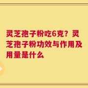 灵芝孢子粉吃6克？灵芝孢子粉功效与作用及用量是什么