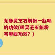 党参灵芝石斛粉一起喝的功效(喝灵芝石斛粉有哪些功效？)