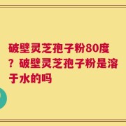 破壁灵芝孢子粉80度？破壁灵芝孢子粉是溶于水的吗