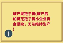 破产灵孢子粉(破产后的灵芝孢子粉小企业资金紧缺，无法维持生产)
