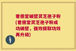 君德堂破壁灵芝孢子粉(君德堂灵芝孢子粉成功破壁，强效提取功效再升级)