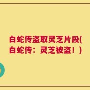 白蛇传盗取灵芝片段(白蛇传：灵芝被盗！)