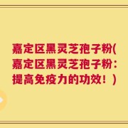 嘉定区黑灵芝孢子粉(嘉定区黑灵芝孢子粉：提高免疫力的功效！)