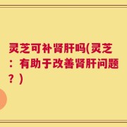 灵芝可补肾肝吗(灵芝：有助于改善肾肝问题？)