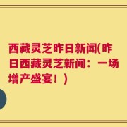 西藏灵芝昨日新闻(昨日西藏灵芝新闻：一场增产盛宴！)