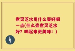 煮灵芝水用什么壶好喝一点(什么壶煮灵芝水好？喝起来更美味！)