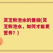 灵芝粉泡水的晋级(灵芝粉泡水，如何才能更营养？)