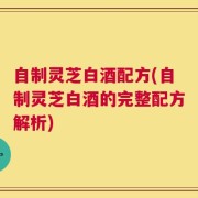 自制灵芝白酒配方(自制灵芝白酒的完整配方解析)
