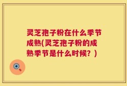 灵芝孢子粉在什么季节成熟(灵芝孢子粉的成熟季节是什么时候？)