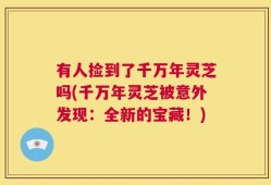 有人捡到了千万年灵芝吗(千万年灵芝被意外发现：全新的宝藏！)