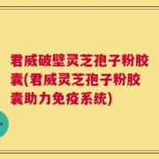 君威破壁灵芝孢子粉胶囊(君威灵芝孢子粉胶囊助力免疫系统)