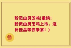 黔灵山灵芝鸡(重磅！黔灵山灵芝鸡上市，滋补佳品等你来尝！)