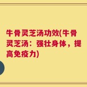 牛骨灵芝汤功效(牛骨灵芝汤：强壮身体，提高免疫力)