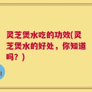 灵芝煲水吃的功效(灵芝煲水的好处，你知道吗？)