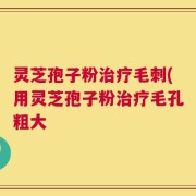 灵芝孢子粉治疗毛刺(用灵芝孢子粉治疗毛孔粗大
