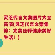 灵芝代言文案图片大全高清(灵芝代言文案集锦：完美诠释健康美好生活！)