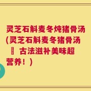 灵芝石斛麦冬炖猪骨汤(灵芝石斛麦冬猪骨汤 – 古法滋补美味超营养！)