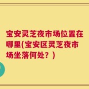 宝安灵芝夜市场位置在哪里(宝安区灵芝夜市场坐落何处？)