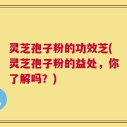 灵芝孢子粉的功效芝(灵芝孢子粉的益处，你了解吗？)