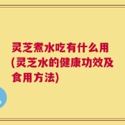 灵芝煮水吃有什么用 (灵芝水的健康功效及食用方法)