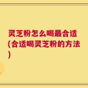 灵芝粉怎么喝最合适 (合适喝灵芝粉的方法)