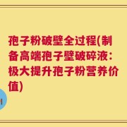 孢子粉破壁全过程(制备高端孢子壁破碎液：极大提升孢子粉营养价值)