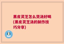 黑皮灵芝怎么煲汤好喝(黑皮灵芝汤的制作技巧分享)