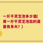 一斤干灵芝泡多少酒(用一斤干灵芝泡出的酒量有多大？)
