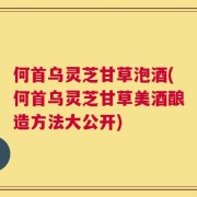 何首乌灵芝甘草泡酒(何首乌灵芝甘草美酒酿造方法大公开)