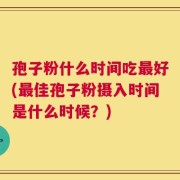 孢子粉什么时间吃最好(最佳孢子粉摄入时间是什么时候？)
