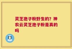 灵芝孢子粉野生的？神农云灵芝孢子粉是真的吗