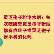 灵芝孢子粉泡水后？每次吃破壁灵芝孢子粉后都有点肚子痛灵芝孢子粉不易消化吗