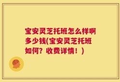 宝安灵芝托班怎么样啊多少钱(宝安灵芝托班如何？收费详情！)