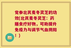 党参北芪麦冬灵芝的功效(北芪麦冬灵芝：药膳食疗好物，可助提升免疫力与调节气血阴阳！)