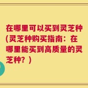 在哪里可以买到灵芝种(灵芝种购买指南：在哪里能买到高质量的灵芝种？)