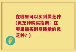 在哪里可以买到灵芝种(灵芝种购买指南：在哪里能买到高质量的灵芝种？)