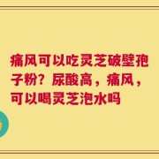 痛风可以吃灵芝破壁孢子粉？尿酸高，痛风，可以喝灵芝泡水吗