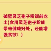 破壁灵芝孢子粉饭前吃土(食用灵芝孢子粉能带来健康好处，还能增强食欲！)
