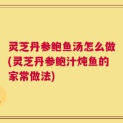 灵芝丹参鲍鱼汤怎么做(灵芝丹参鲍汁炖鱼的家常做法)
