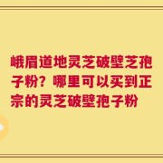 峨眉道地灵芝破壁芝孢子粉？哪里可以买到正宗的灵芝破壁孢子粉