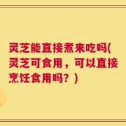 灵芝能直接煮来吃吗(灵芝可食用，可以直接烹饪食用吗？)