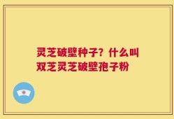 灵芝破壁种子？什么叫双芝灵芝破壁孢子粉