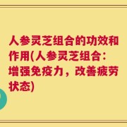 人参灵芝组合的功效和作用(人参灵芝组合：增强免疫力，改善疲劳状态)