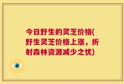 今日野生的灵芝价格(野生灵芝价格上涨，折射森林资源减少之忧)