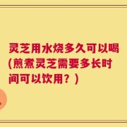 灵芝用水烧多久可以喝(煎煮灵芝需要多长时间可以饮用？)